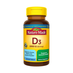 a picture of a bottle of vitamin D softgells